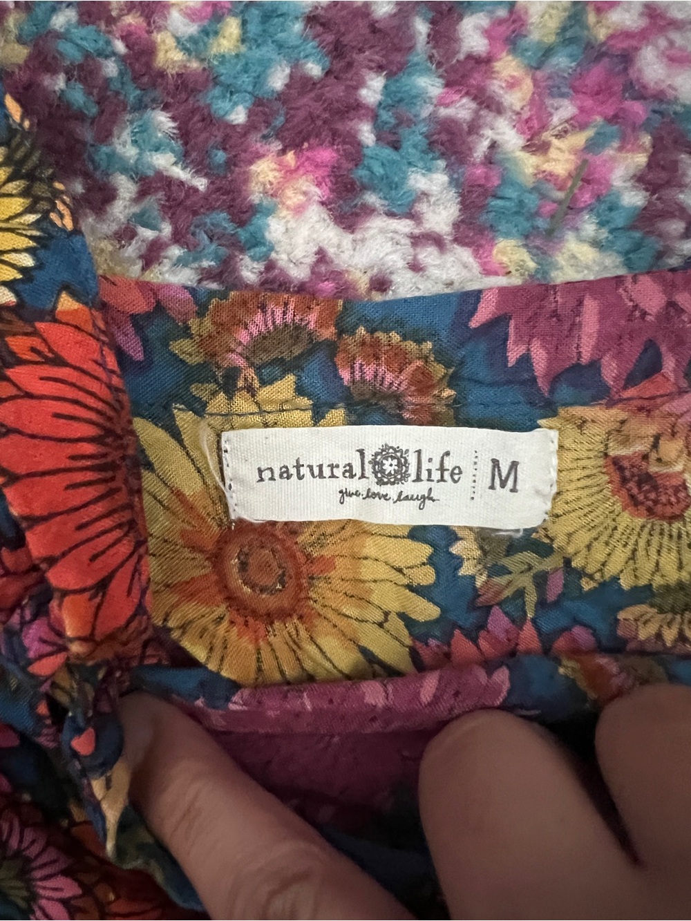 Natural Life Patti Tie-Front Maxi Dress Sunflower Floral Size M Bobo Hippie - Picture 8 of 14